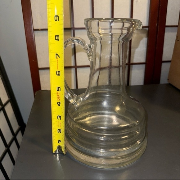 Mid Century Modern Clear Spiral Hand Blown Art Glass Water Pitcher 9” - Picture 2 of 15